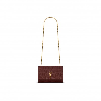 YSL NEW KATE SMALL IN CROCODILE EMBOSSED LEATHER 851504 (20*13*5cm)